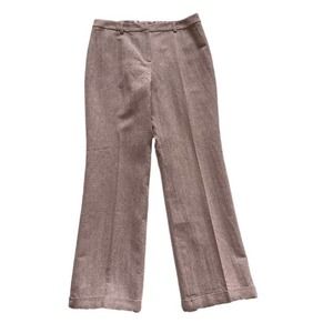 Sigrid Olsen Pants Pink Purple Taupe Silver Tweed Wool Blend Cuff Pants 12